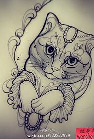La barra de exhibición de tatuajes recomendó un patrón de tatuaje de gato
