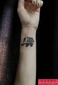 vajza krah modelit të bukur të tatuazheve elefant të bukur