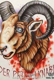 a popular popular Europe and America Style sheep head tattoo pattern