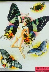 a group of popular beautiful color butterfly tattoo manuscripts