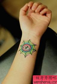 girl's wrist eye tattoo pattern