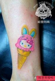 girls legs cute cat bunny ice cream tattoo pattern