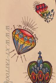 exquisitamente popular conxunto de manuscritos de tatuaxes de diamantes