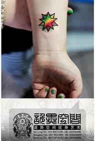 girl wrist popular exquisite five-pointed star tattoo pattern