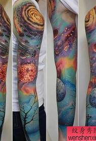 patrón de tatuaxe de estrelas brazo clásico fresco brazo