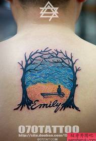 a handsome tree tattoo on the back of a handsome guy  169248 - Manuscript Color Wolf Picture