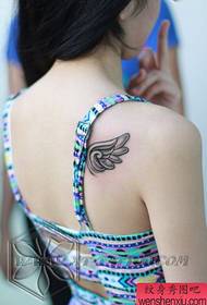 girls shoulders small and beautiful little wings tattoo pattern