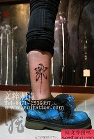 leg small and popular ink lotus Tattoo pattern