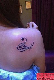 girls shoulders small and cute little swan tattoo pattern