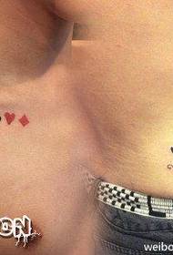 boys' clavicle playing card symbol tattoo pattern