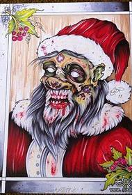alternative cool a zombie Santa tattoo pattern