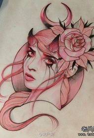 a beautiful devil beauty tattoo pattern
