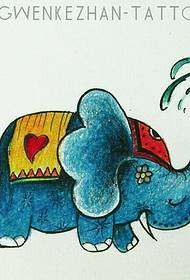 et populært lille elefant tatoveringsmanuskript