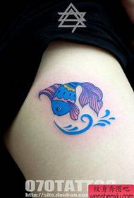girl's small and nice little fish tattoo pattern