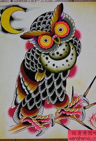 manuscrito de tatuagem bonito popular coruja