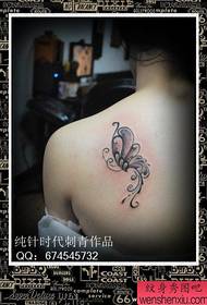 girls shoulders small and popular butterfly tattoo pattern
