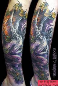 male leg popular cool demon tattoo pattern