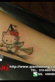 girl arm cute kitten tattoo pattern
