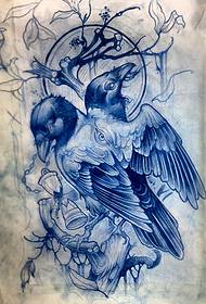 Doporučujeme rukopis s tetováním vrány s dvojím vedením