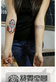 noia popular braç patró de tatuatge d'ancoratge popular