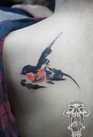 djevojka leđa Popularni estetski uzorak tetovaža malog lastavica