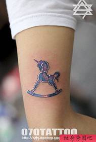 arm popular simple star unicorn tattoo pattern