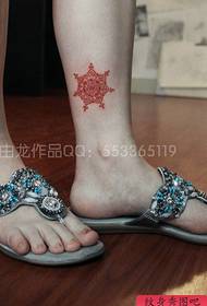 girls legs small popular totem flower tattoo pattern