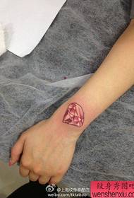 pige arm Trendy farverig diamant tatovering mønster