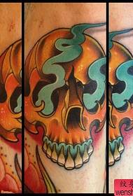 recommend a European and American color skull tattoo pattern
