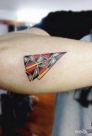 arm alternative popular paper airplane tattoo pattern