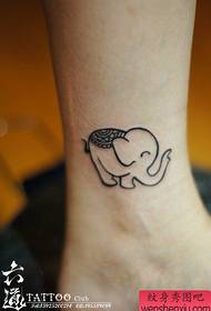 girls small and cute little elephant tattoo pattern