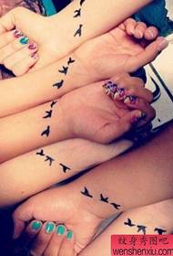 girl wrist popular small bird tattoo pattern