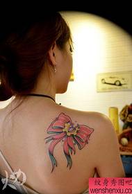 beauty shoulders popular beautiful color bow tattoo pattern