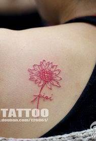 girls shoulders popular small sunflower flower tattoo pattern