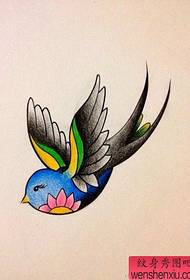 a small and beautiful color small swallow tattoo pattern