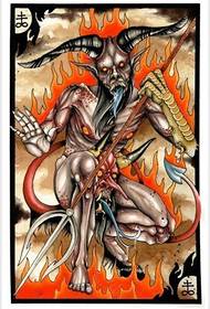 流行酷派一組惡魔撒旦紋身手稿