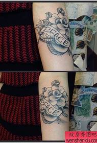 girls arm popular fine snake and rose tattoo pattern