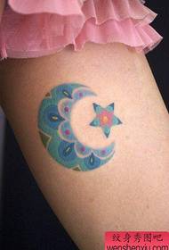 girls leg popular classic totem Moon Tattoo Pattern