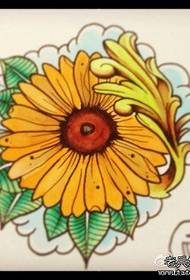 a set of small and popular little sun flower tattoo patterns