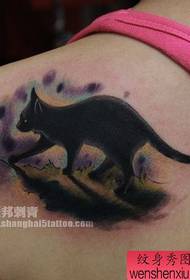 menina ombro costas bonito gato bonito tatuagem padrão