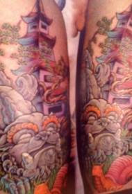 tour de l'épaule couleur japonaise et photo de tatouage d'animal sacré