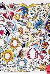 Väri Rakkaus Ruusu Enkeli Sun Crown Scorpion -perhonen tatuointikuvio