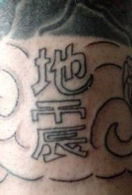 рука чорнага попелу японскага пісьма малюнак тэксту татуіроўкі