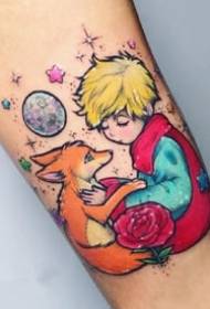 Tattoo Little Prince - ນິທານເທບນິຍາຍນານ້ອຍແລະການຕີລາຄາຂອງການອອກແບບສັກກະໂປງເຊັ່ນ: ໝາ