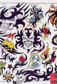 နှင်းဆီလင်းပိုင် Swan ပန်း ဦး ခေါင်းခွံ Totem Tattoo ပုံစံ