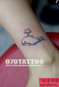 girl's leg nice little dolphin tattoo pattern