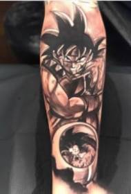 anime anime marrazki bizidunetako pertsonaia taldea beso tatuaje irudiekin