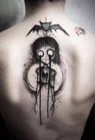 a set of Gothic Gothic style dark little tattoo designs 9