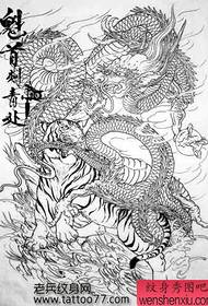 a full back dragon fight tiger tattoo manuscript