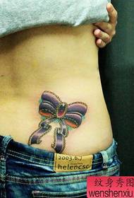 girl waist good looking Color bow tattoo pattern